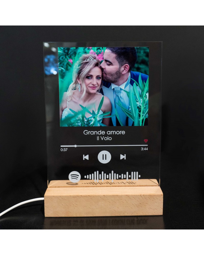 Lampada Personalizzata con Foto Spotify -Targa Musicale Luminosa  Personalizzata - Regalo Musicale Unico per San Valentino, Anniversario e  Compleanno