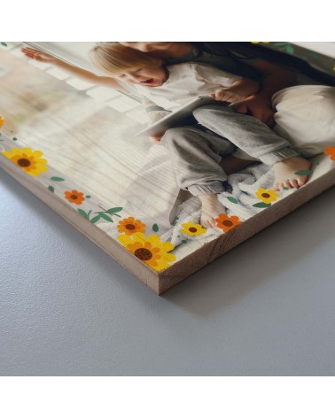STAMPA SU LEGNO GIRASOLI