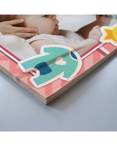 STAMPA SU LEGNO NASCITA BIMBA